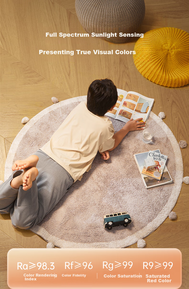 Midea Plus Floor Lamp, Eye-Protecting Standing Lamp for Children's Reading And Study, Voice-Controlled Smart Light Sensor, Large Street Lamp 15