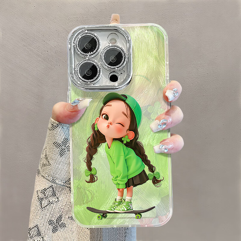 Чехол для iPhone 15 ZiTai, акриловый, противоударный, с полной защитой, для мужчин и женщин, дизайн "Серферша", со встроенной защитой объектива камеры