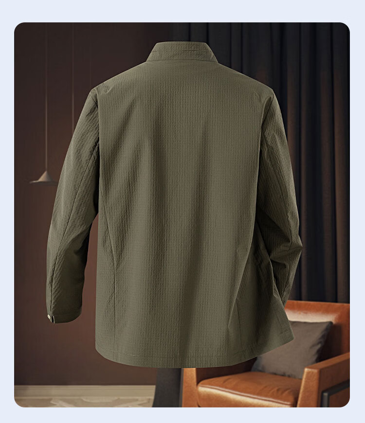 ROMON Men's Comfortable Business Jacket Casual Basic Versatile Stand Collar Outdoor Jacket 8