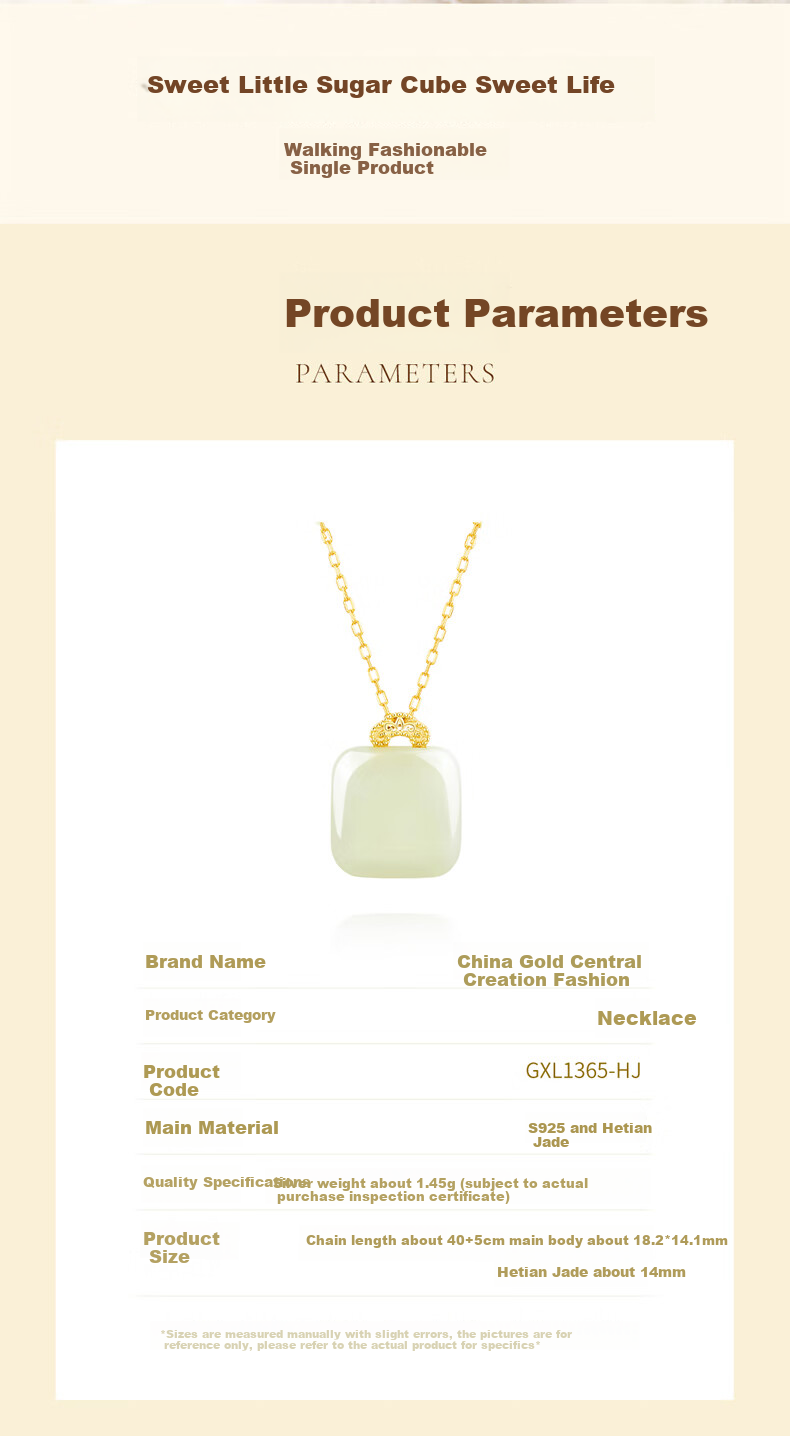Yang Chuang Shi Shang China Gold Hetian Jade Silver Necklace for Women, 2026 New Style Birthday Gift for Wife, Girlfriend, Mother S925 11