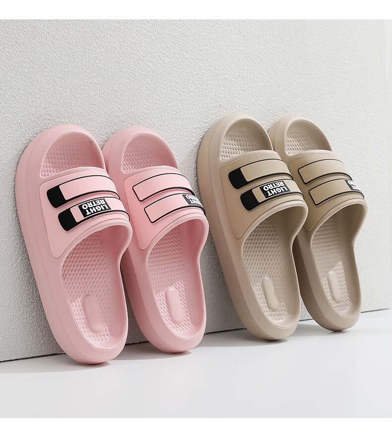 XGGC Men's Summer Slippers Soft Comfort Indoor Couple Non-Slip EVA Outdoor Slippers Black Size 44-45 5