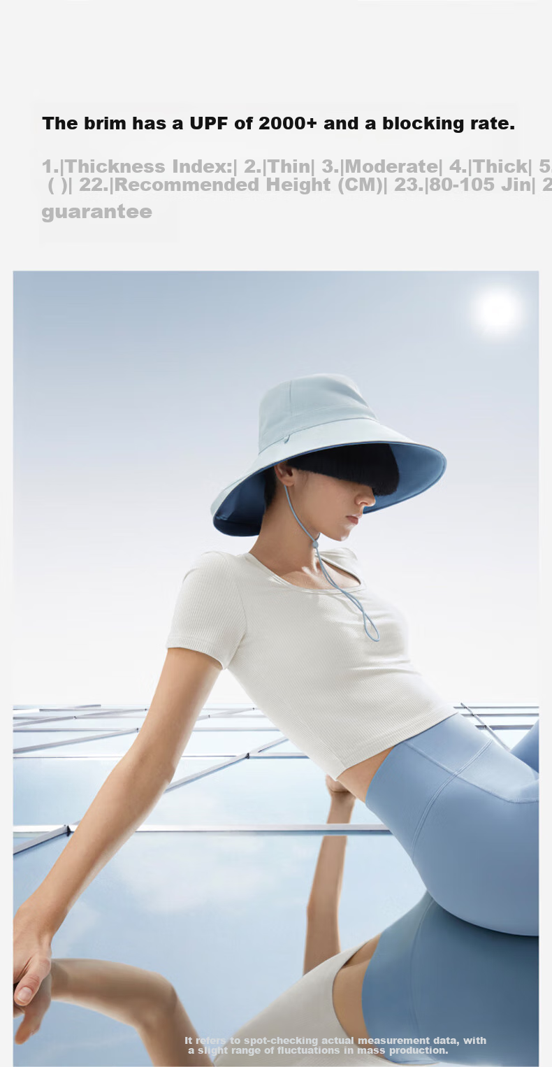 Jiao Nei Liang Pi 303UV Sun Protection Fisherman Hat for Women, Wide Brim, Breathable, Cooling, Outdoor Summer UV Protection 7