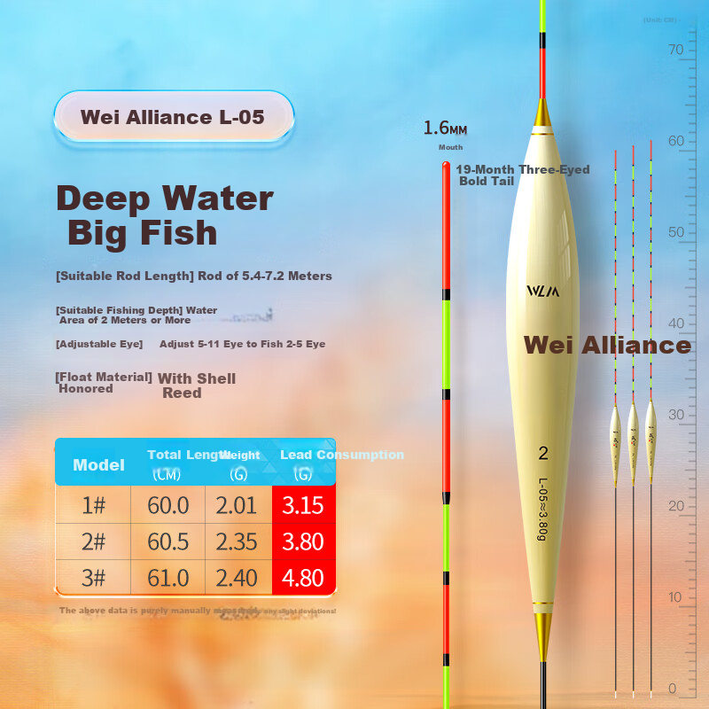 Weilianmeng L01 Shallow Water Crucian Carp No. 2 Float, Aged with Shell, Reed Float, Highly Sensitive, Eye-Catching Buoy, Fishing Tackle 15