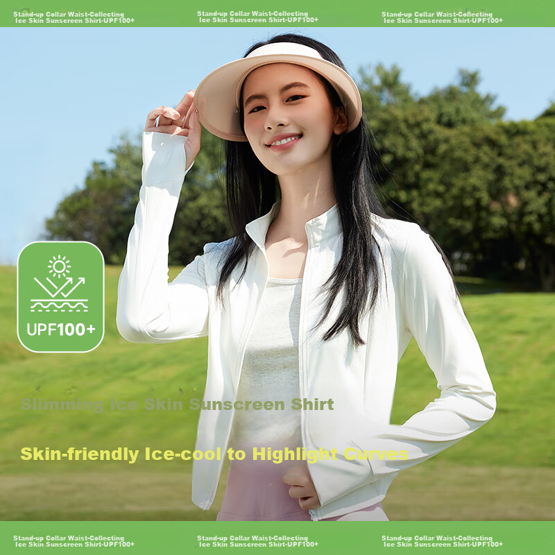 Warrior Upf100+ Stand-Collar Slim-Fit Sun Protection Jacket for Women, Summer 2026, Waist-Cinching Slimming Cool Comfortable Outerwear Top