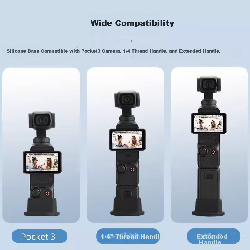 REYGEAK Silicone Base for DJI Pocket 3/4, Non-Slip Fixed Stand, Desktop Expansion Accessory Base 3
