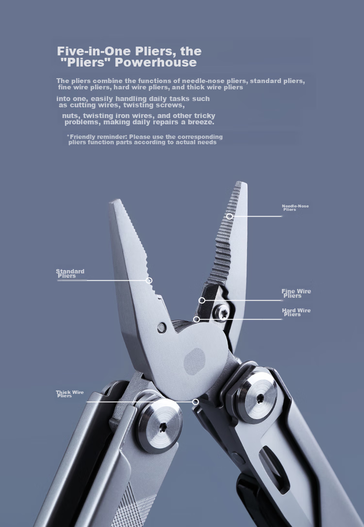 JD Original Outdoor Multi-Functional Combination Tool Pliers Set: Pliers, Scissors, Saw, And 12-In Multi-Purpose Knife 2