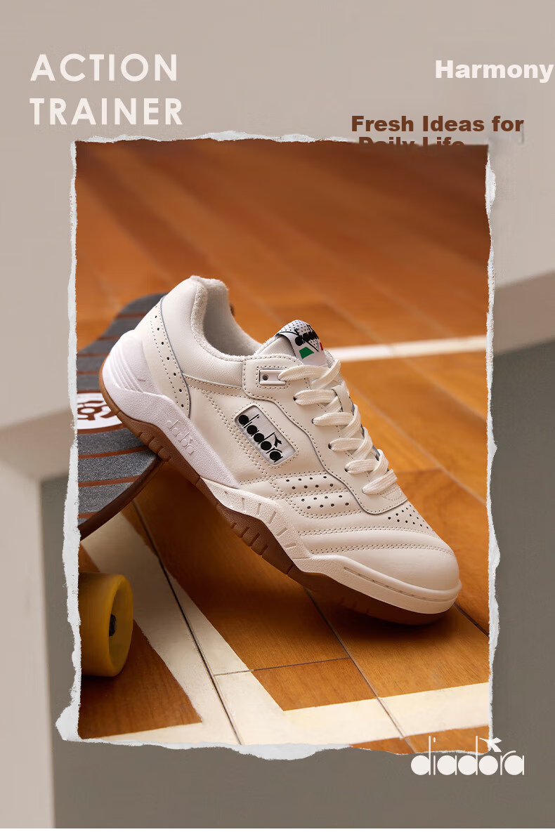 Diadora Men's And Women's Classic Sports Casual Shoes Action Trainer, Zircon Black/smoke White, Size 44 1