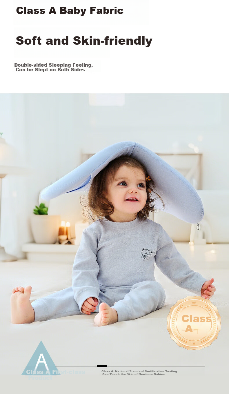 COBOBABY Children's 4D Silicone Pillow, Baby Pillow for Ages 1-3 Infant-Specific Pillow, Washable Food-Grade Neck Support Pillow, Ventilated 15