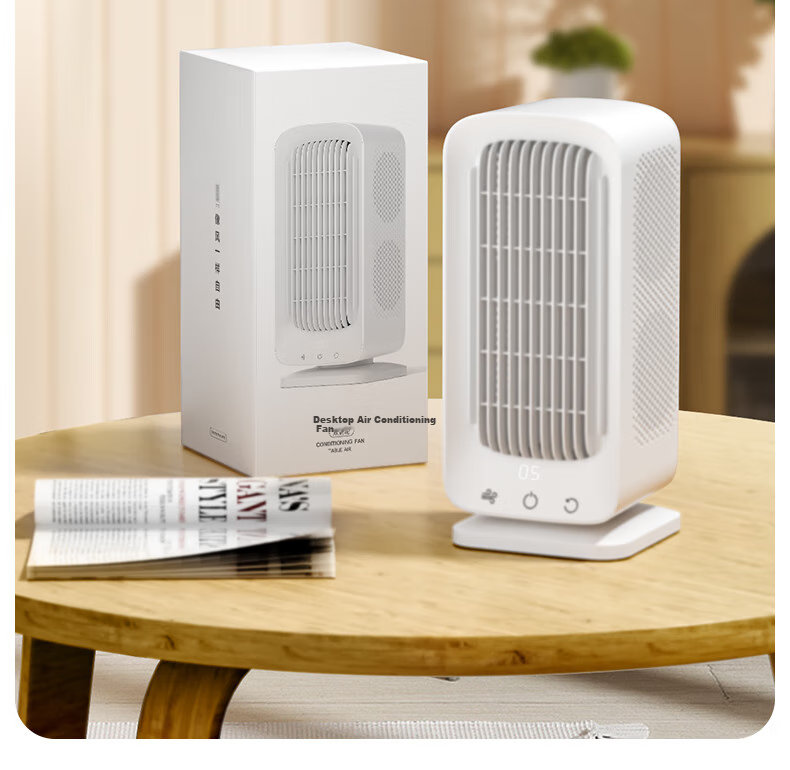VENIDER [Quiet Desktop Fan] Tabletop Electric Fan Air Cooler Cooling Mini Fan Tower Fan Silent USB Fan Portable Rechargeable Oscillating Desk Fan for Office And Dormitory 8000mAh 19