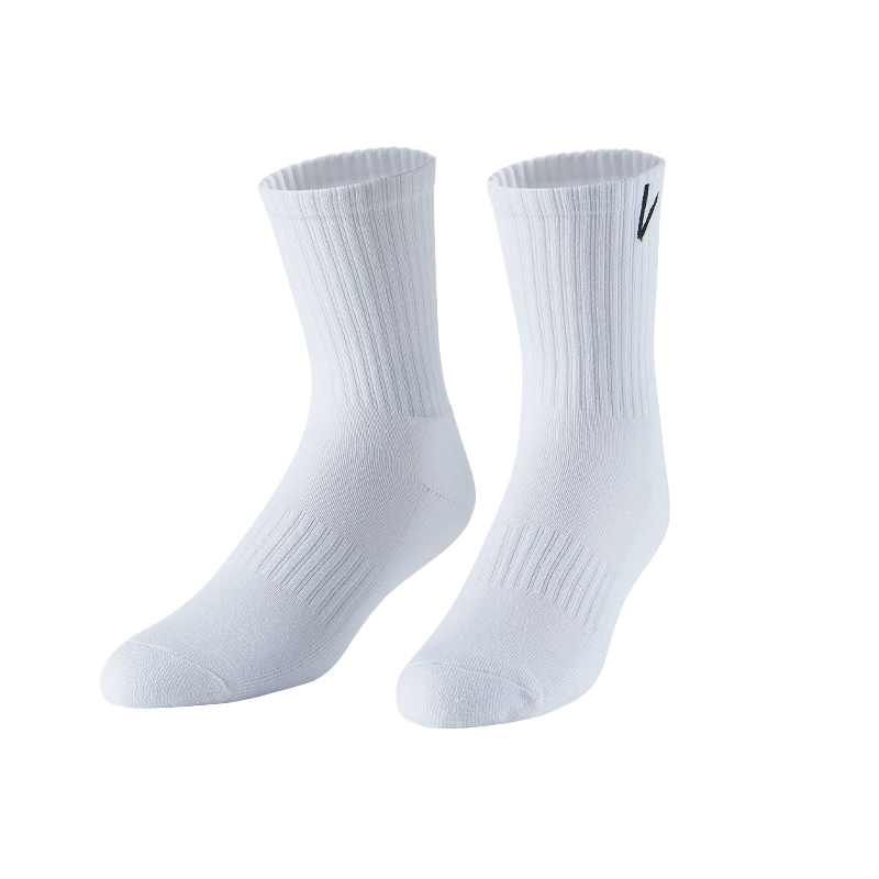 Weidong Solid Color Simple Socks Casual Sports Anti-Slip Daily Commuting High-Cut Long Tube One Size [4 Pairs] White