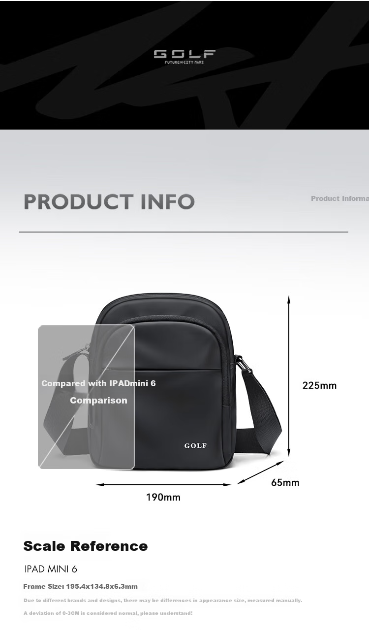 GOLF Shoulder Bag, Casual Crossbody Bag for Men And Women, Phone Bag, IPad Mini Bag, Water-Resistant Cycling Sports Messenger Bag 10