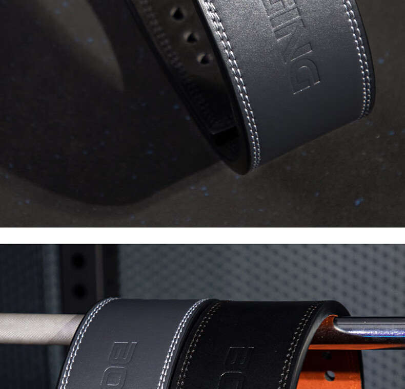 GINGPAI SPORT Professional Powerlifting Gym Belt Quick Release Squat Deadlift Leather Lever Weightlifting Support Gray M 16
