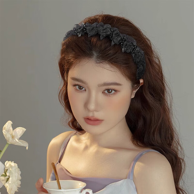 Elegant Evening Headband for Women High Crown Hairband Crushed Hair Clip Face Washing Headband Birthday Gift for Her 4