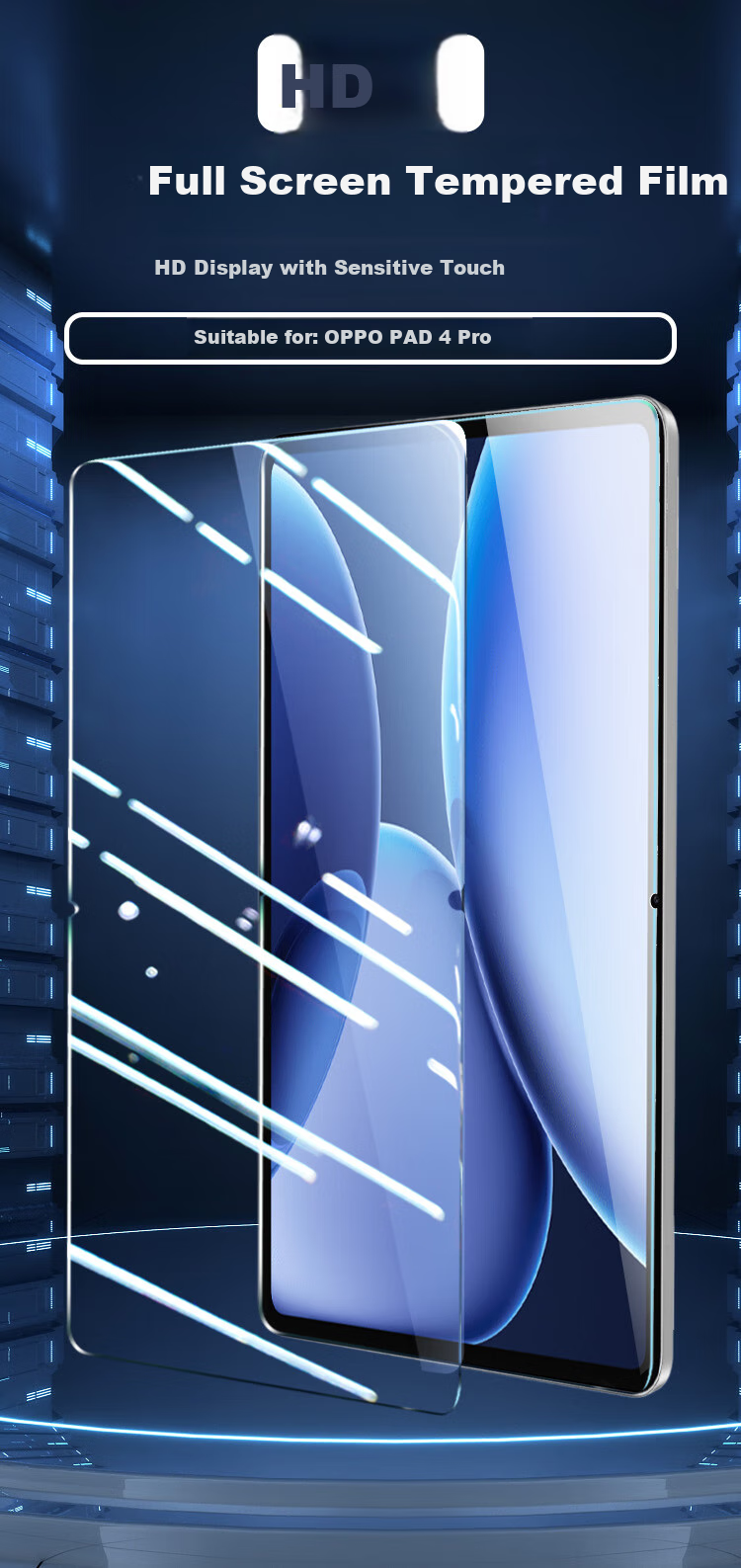 Freeson Tempered Glass Screen Protector for OPPO Pad 4 Pro, 13.2-Inch Tablet, HD Clear Film, Scratch-Resistant, Anti-Fingerprint, Glass Protective Film, Sensitive Touch 1