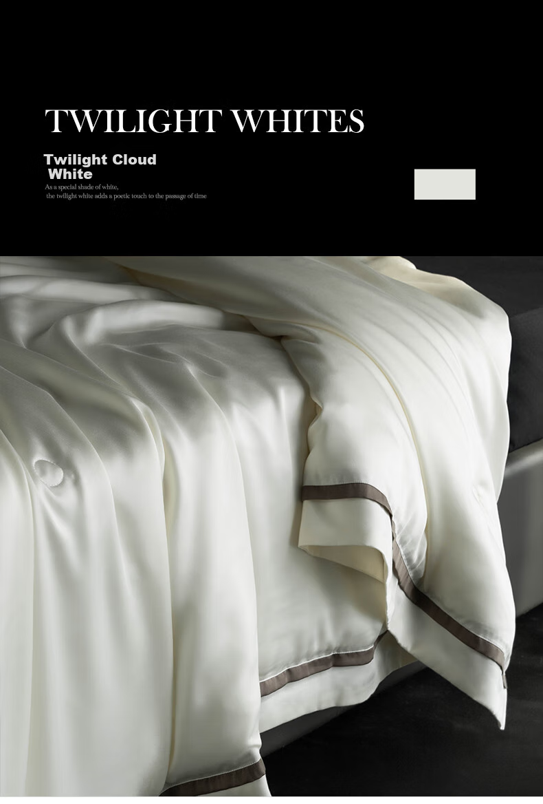 SIDANDA Silk Quilt, Mulberry Silk, Lanjing Silk, Air Conditioning Quilt, Washable Summer Cool Quilt, Twilight White, 200*230cm 9
