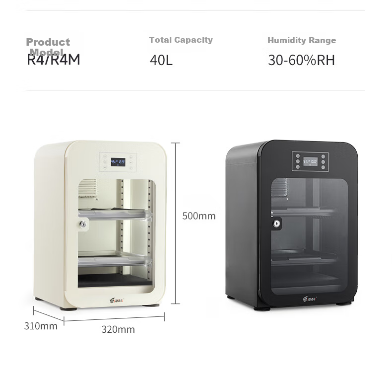EIRMAI R4M DSLR Camera Electronic Touchscreen Dehumidifying Case, Photography Equipment Drying Cabinet, Professional Lens Vintage Dehumidifying Cabinet with Touchscreen, Cream White 26