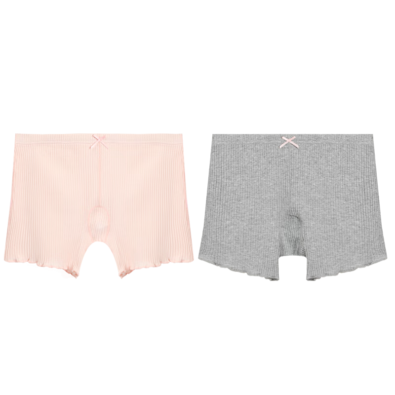 Hodohome Girls' Underwear, Class A Cotton-Spandex Safety Shorts, Lightweight Breathable Anti-Exposure Base Layer Shorts, 302 Set Two 160