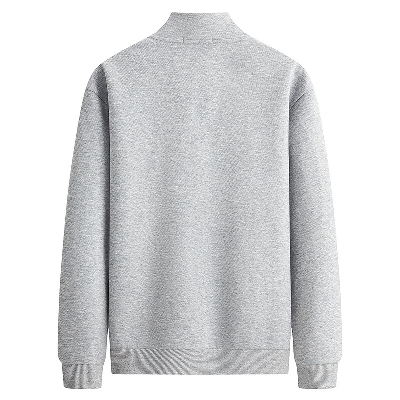 Dance with Wolves [Anti-Static & Heat Retention] Half-Zip Stand Collar Sports Sweatshirt Comfortable Men's Sweatshirt 004 Heather Gray M
