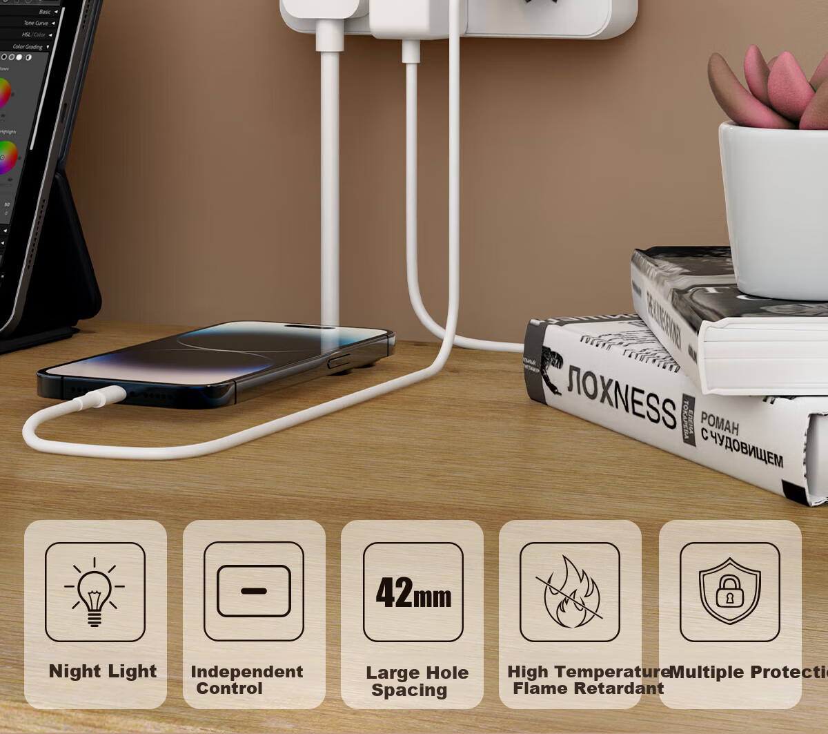 PHILIPS Delta-Shaped Conversion Plug/socket Adapter/one-To Split Control/multifunctional Socket Extension/wireless Power Strip/power Strip Extension Lamp 2