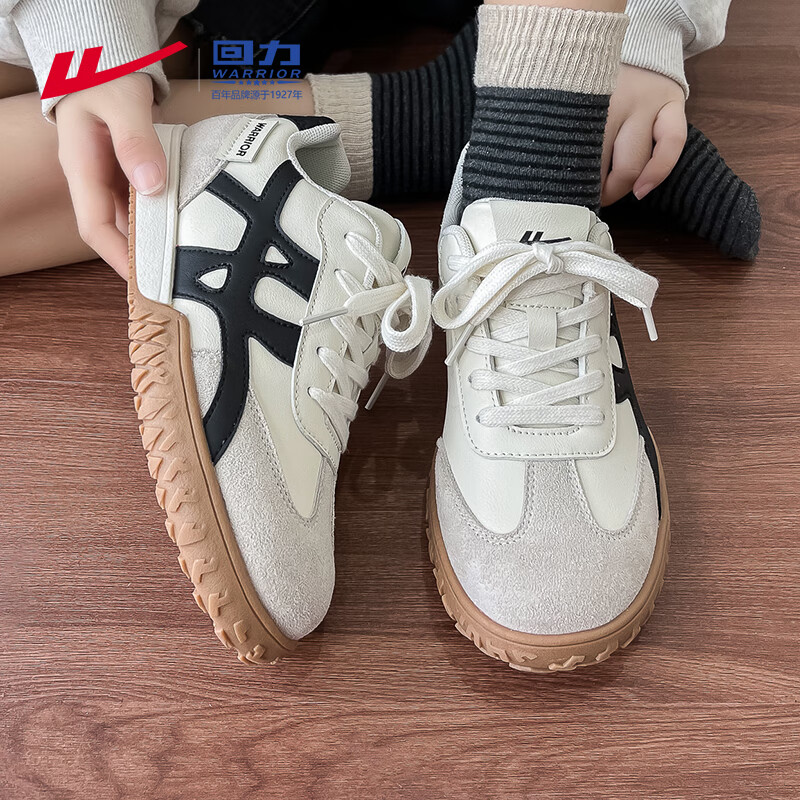 Warrior Red Training Shoes for Women, Autumn Women's Shoes, Retro Niche Versatile Casual Sneakers for Women 5062 Beige/black 39