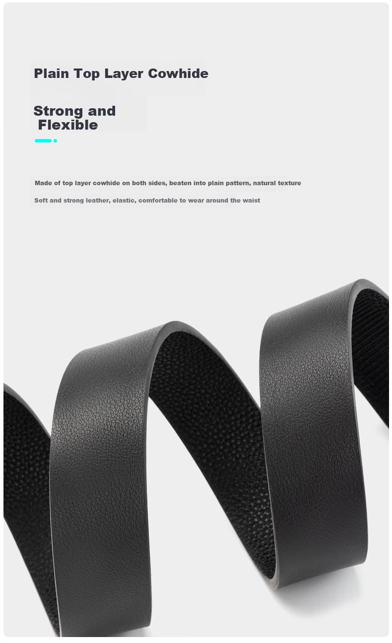 Aokang Men's Belt, Top-Grain Leather, Automatic Buckle, Inner Belt, Birthday Gift for Husband 5