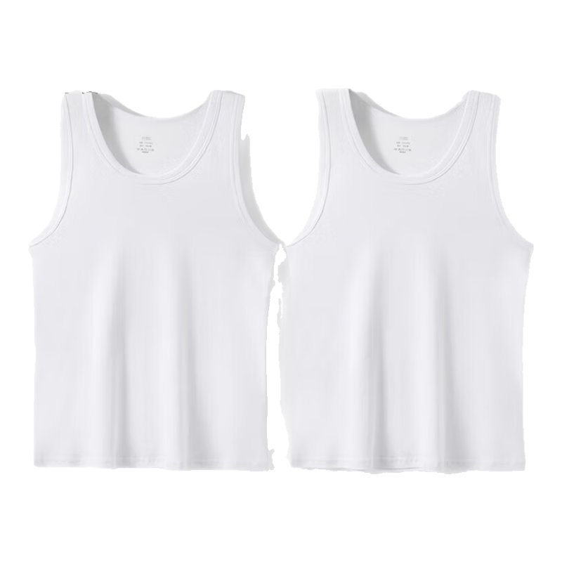 FIRS Men’s Vest [2-Pack Pure Cotton] Seamless Round Neck Antibacterial Sports Sleeveless Undershirt