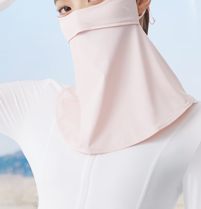 ANTA Neck Protection Sun Shield Full Face Breathable Blush Mask Eye Corner Guard Lightweight Skin-Friendly UV Protection Mask Black 1