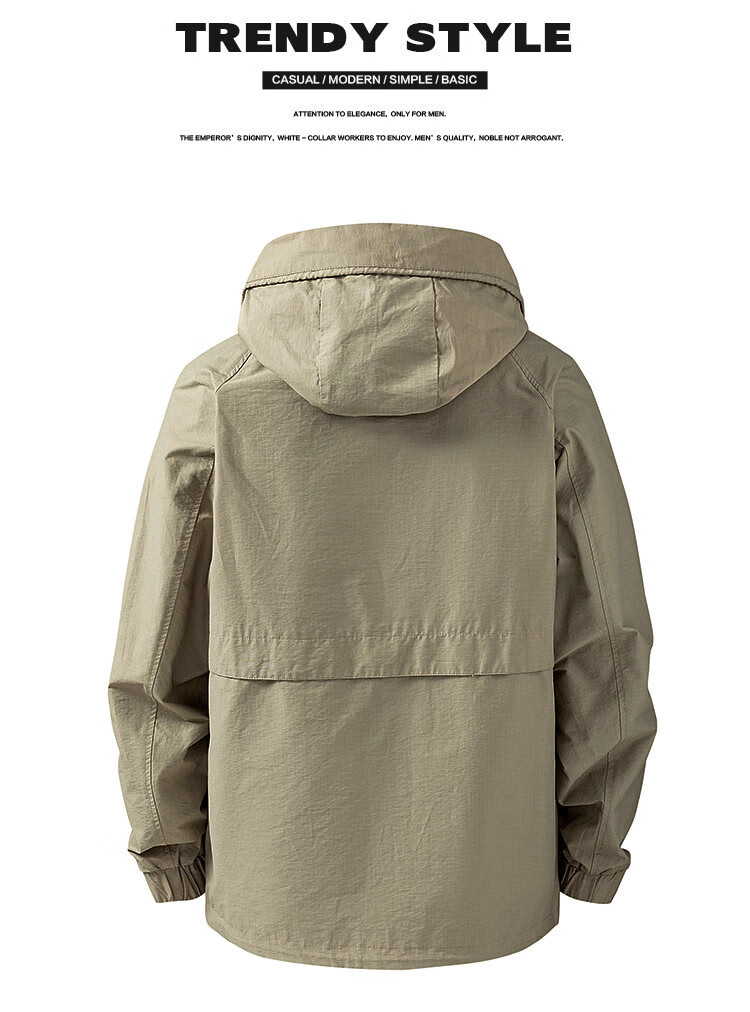 ROMON Spring Autumn Fashion Hooded Jacket Men Simple Business Versatile Outdoor Casual Jacket Coat 4