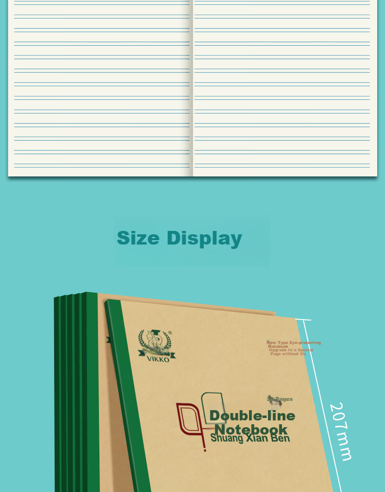 Duoliboshi 22k 30 Sheets Double-Lined Exercise Book, Beijing Homework Notebook, Soft Copy Book, Thick Double-Line Notebook, Two-Row Notebook, Practice Book, Journal, Thickened 10 Books [Lowest Price Online] 4