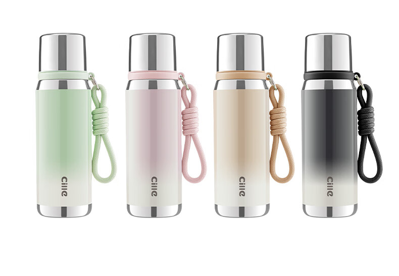 Cille Large Capacity Insulated Mug, 316L Stainless Steel Water Bottle for Men And Women, Outdoor Student Tea Cup, Soft Pink 630ml 17