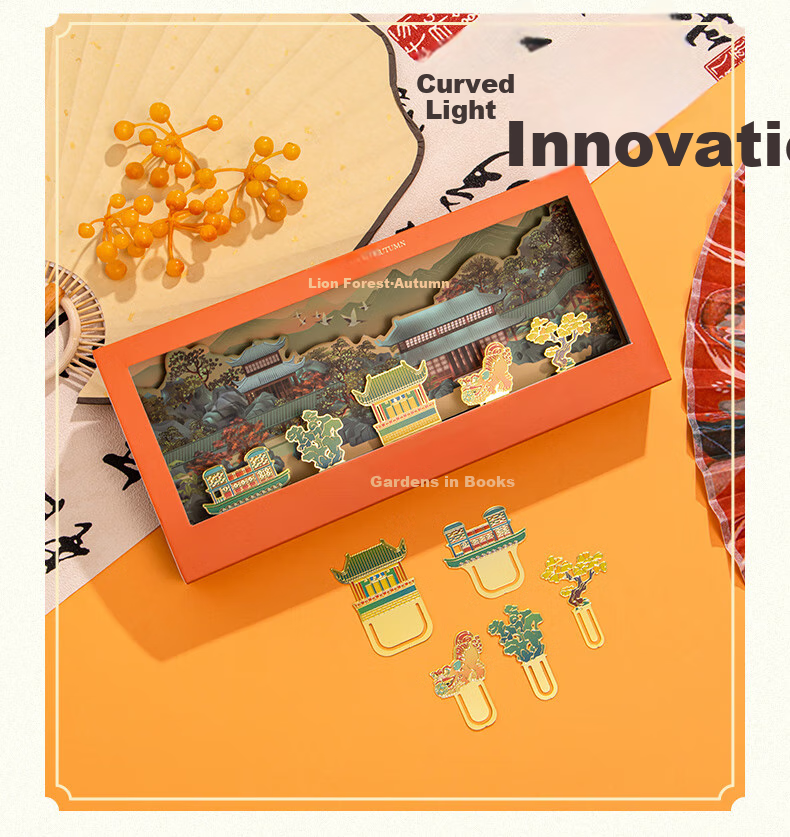 TIANSE Suzhou Garden Metal Bookmark Gift Box, Chinese Style Classical Cultural And Creative Tourism Souvenir, Graduation Gift for Whole Class, Teacher's Birthday Present, TS-5945 Summer/Zhuzhenyua 15