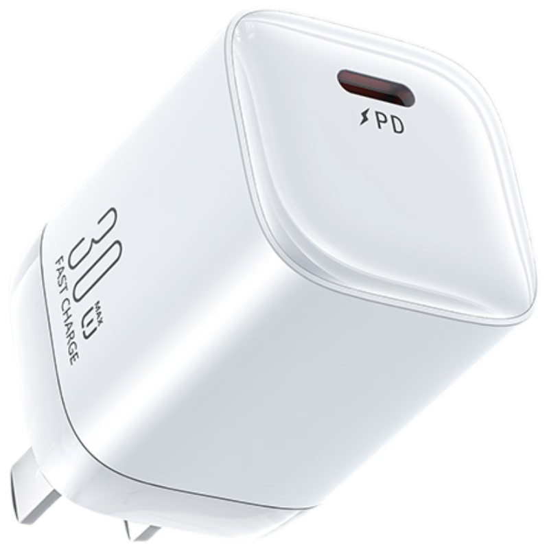 Apple 16 PD 30W GaN Charger Compatible with iPhone 16/15 Pro Max/14 Plus 20W Tablet Type-C White
