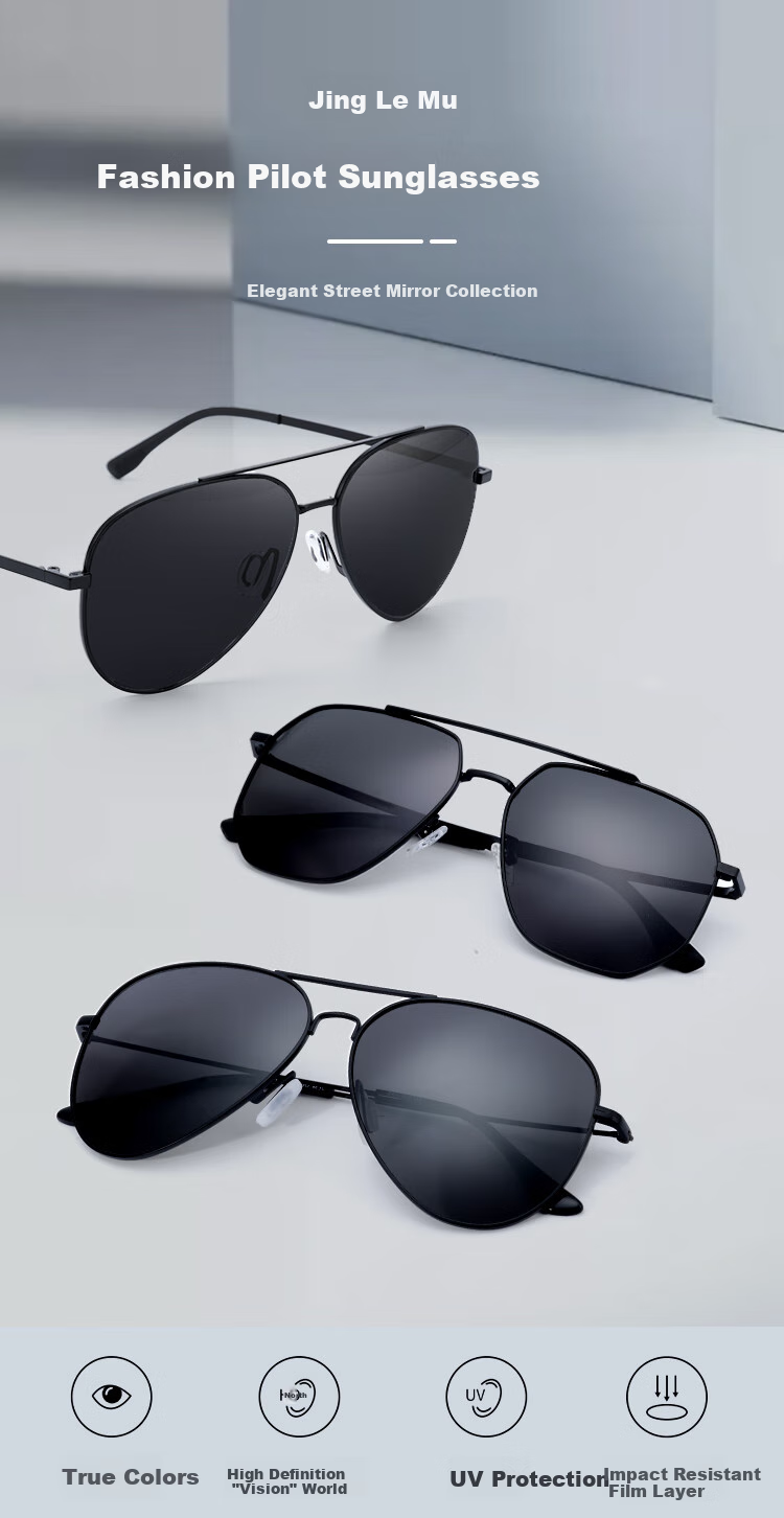 Jinglemu High-Definition Polarized Aviator Sunglasses for Men And Women, Driving-Specific Frog-Eye Glasses, Father's Day Gift, Black 2
