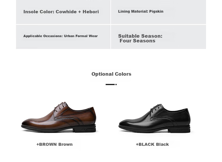 Goldlion Men's Formal Shoes, Fashionable Perforated Breathable Leather Shoes, Comfortable Wear-Resistant Derby Shoes G520320175AAD Black Size 40 14