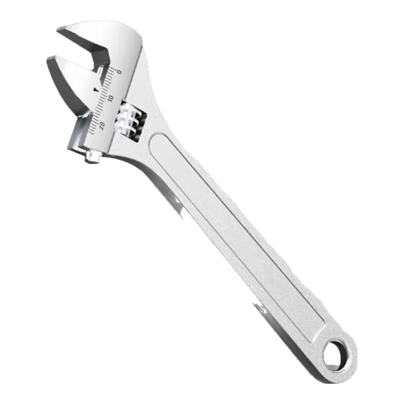 Huangxiaochao Adjustable Wrench, 10-Inch Tool, Universal Open-End Wrench, Large Opening Multi-Functional Plumbing Adjustable Wrench, Smooth Handle Repair Tool