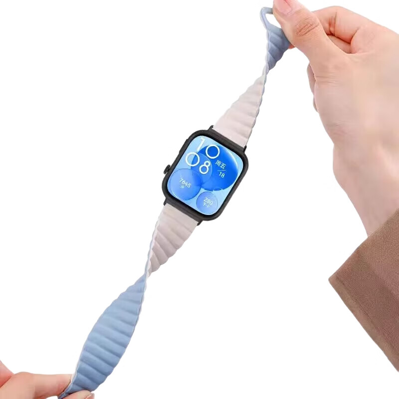 Ремешок Iboann для Huawei Watch Fit 3/4 Pro, силиконовый, магнитный, спортивный