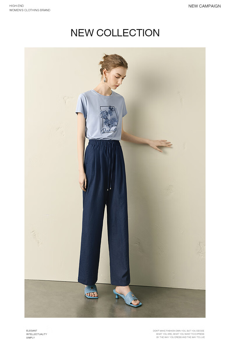 Yanyu Embroidered Short Sleeve T-Shirt Women 2026 Summer Fashion Simple Round Neck Loose Fit Top White L 13