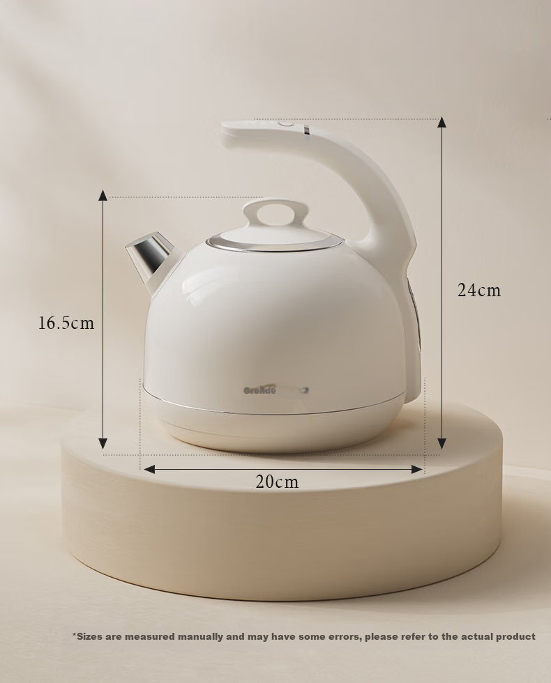 Grelide Kettle, European Retro Style, Insulated 316 Stainless Steel, Electric Kettle, Multi-Temperature Control, Constant Temperature, Scald-Proof, Household Hot Water Kettle, D1215E White 15