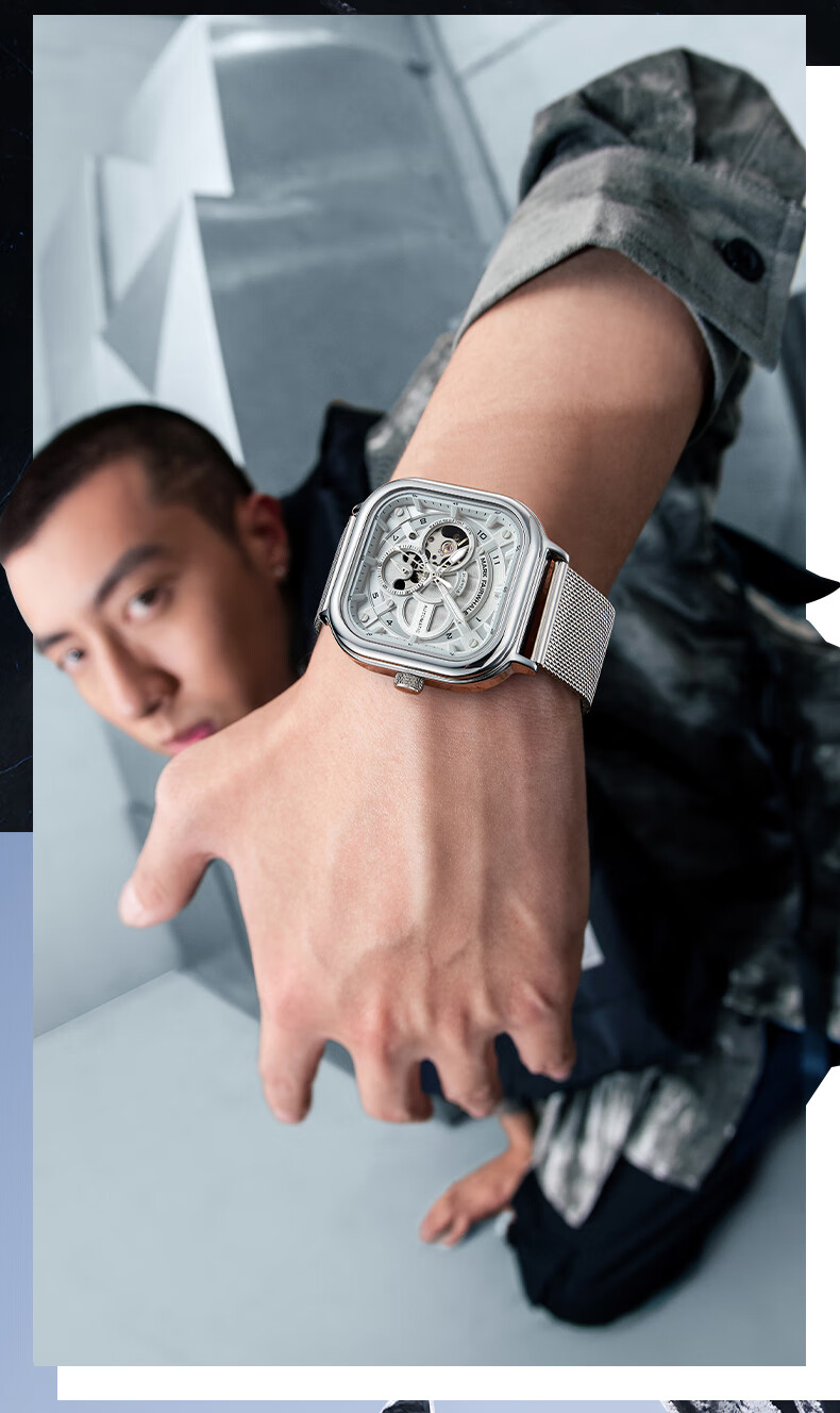 MARK FAIRWHALE Automatic Mechanical Watch for Men, Students, Sports, Skeleton Design, Top Ten Famous Watches, Chinese Brand, Birthday Gift for Boyfriend, 6014 4