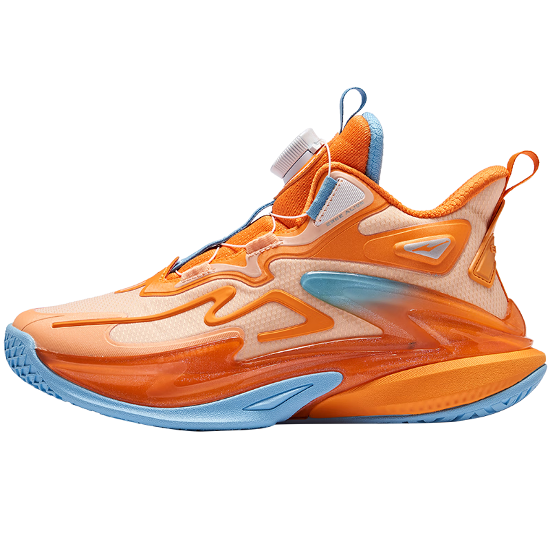 ERKE Kids Boys Youth Cushioning Basketball Shoes Children's Dial Buckle Sports Shoes Athletic Orange/Orange Haze Size 37