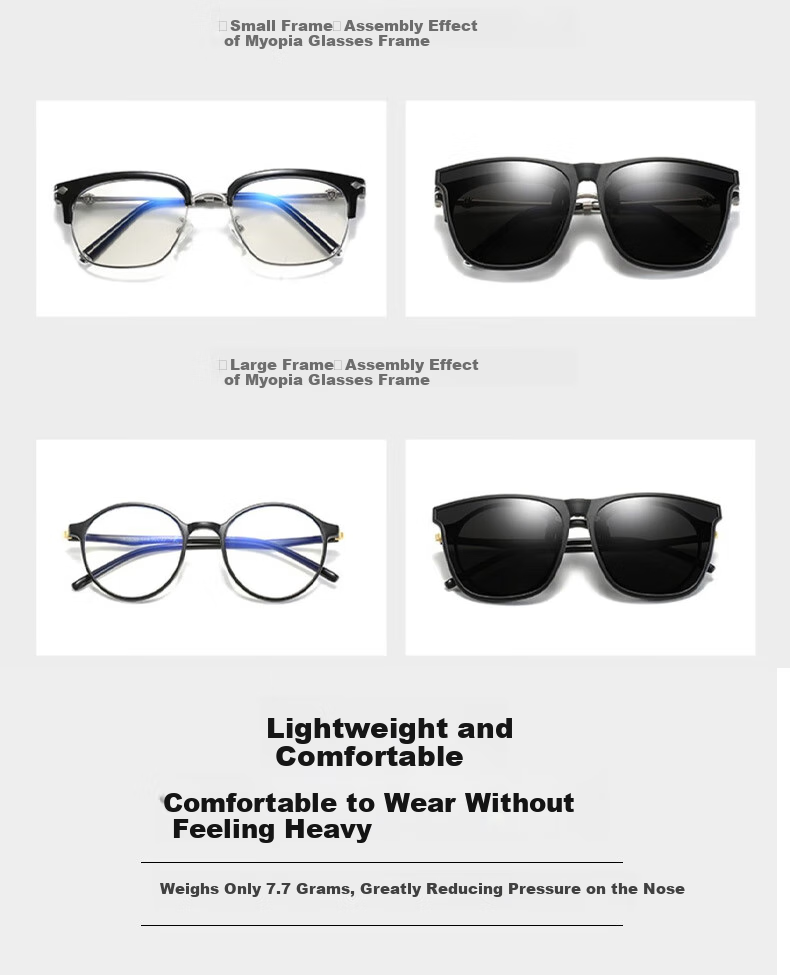 Baixiaoshe GM Style Sunglasses Clip-Ons, 1 Pair [Foldable], for Driving And Day/Night Use, Unisex 7