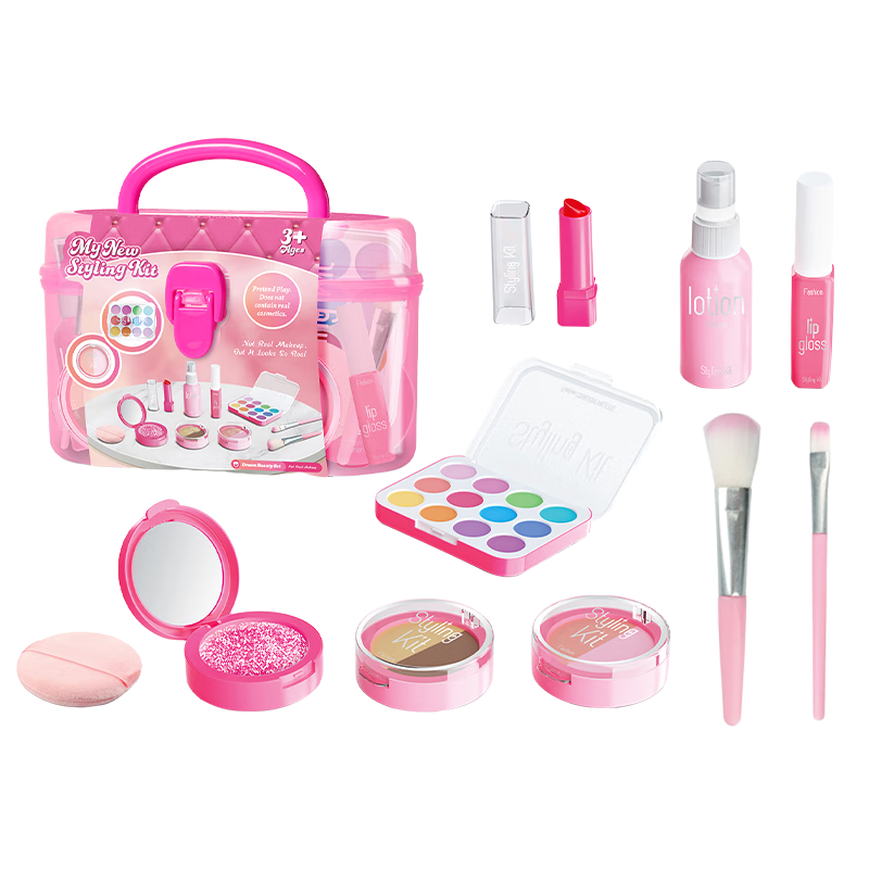 CAWNPECHIN Children's Realistic Cosmetics, Girls' Toy Playset, Makeup Box Set for Girls, Birthday Gift