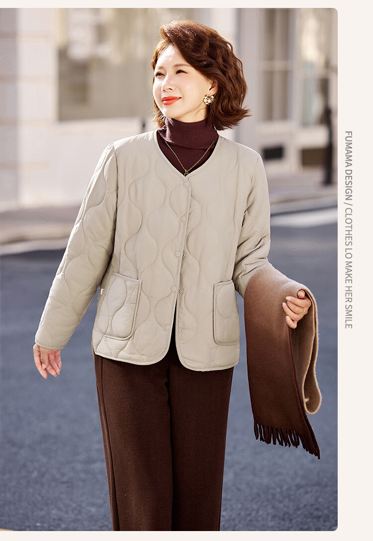 Past Winter New Fleece-Lined Warm Cotton Jacket Fashionable Homewear Thick Mom's Cotton Coat Black 2XL 10