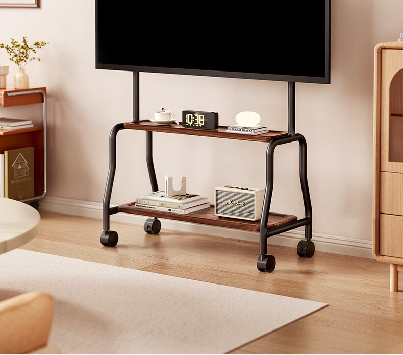 Beishi 32-75 Inch Mobile TV Stand Cabinet, New Chinese Style Universal Floor-Standing TV Mount, Video Conference Display Cart, Multi-Brand Compatible for 55/65 Inches 2