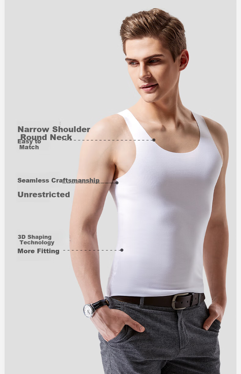 Jianyun Modal Seamless Tank Top for Men, Thin Sports Sweat-Absorbing Undershirt, Breathable Fitness Vest, Camisole Underwear 8