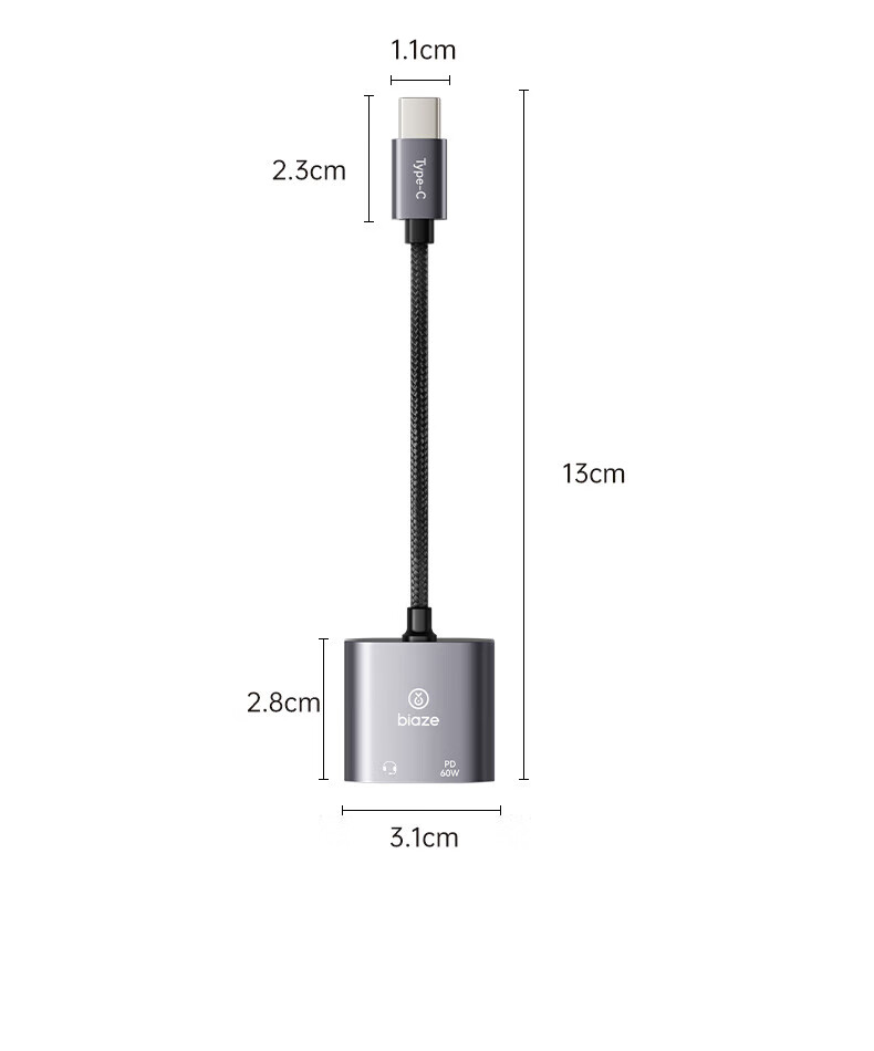 BIAZE Three-In Charging Cable, Super Fast 100W Charging, Multi-Head Car Charger, Compatible with Type-C, Android, Apple IPhone 17/16/15, Huawei, Honor Phones 7