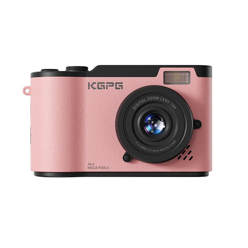 KGPG CCD Camera Flip Screen Digital Camera Student Selfie Travel Special Children's Instant Micro Single Card Camera Entry-Level Pink Gift for Girlfriend Birthday