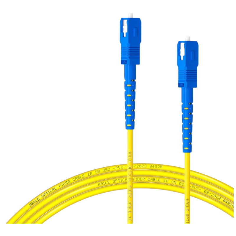 HAILE Single-Mode Fiber Optic Patch Cable (SC-SC, 9/125), Telecom-Grade Single-Core Pigtail Network Cable, 1 Meter, HJ-1SC