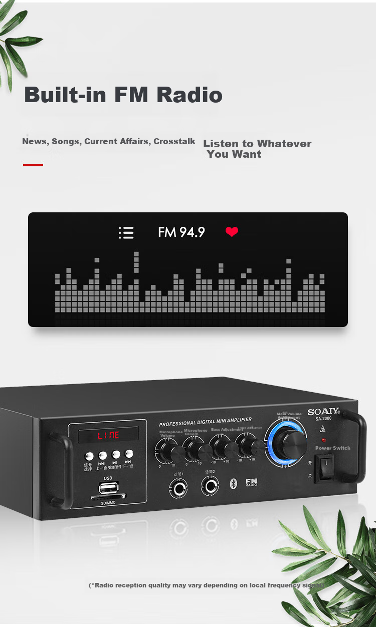 Soaiy 5.5-Inch KTV Sound System Set, Home Karaoke Bluetooth Amplifier, Home Theater Singing Equipment, Conference Room Commercial Store Training Professional Amplifier Speaker Combinatio 7