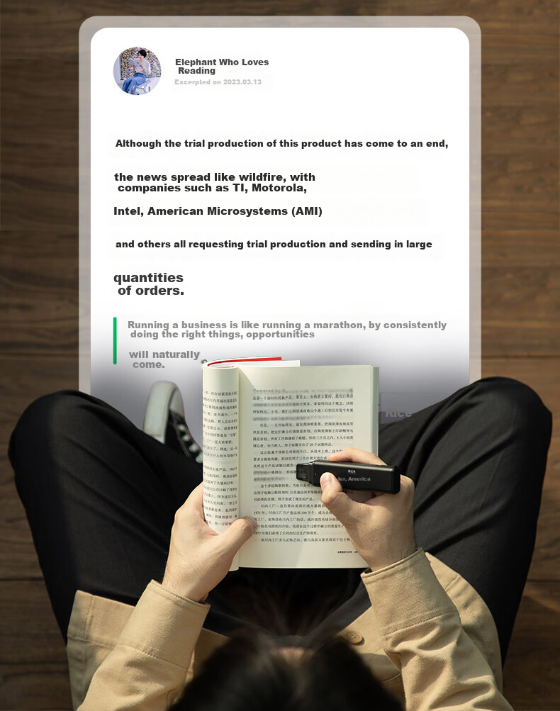 Yinxiangbiji EverMARKER+ Black Portable Scanner Pen for Text Extraction, Note-Taking, And Quick Recording 2
